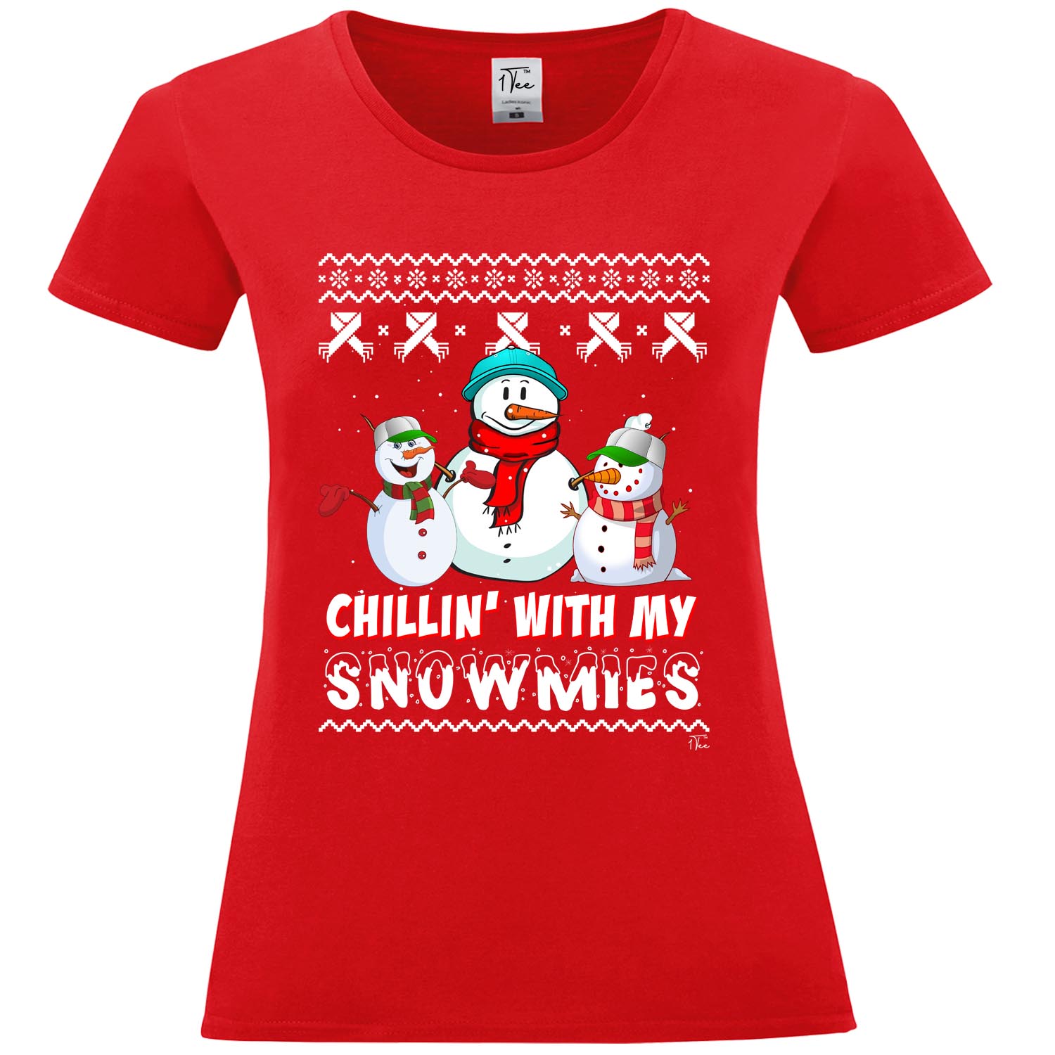 1Tee Damen Chillin' with my Snowmies - Schneemänner T-Shirt - Bild 17 von 20