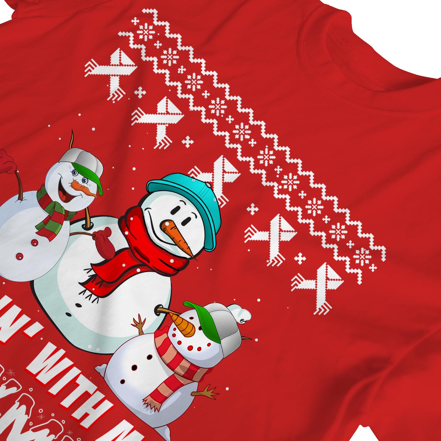 1Tee Damen Chillin' with my Snowmies - Schneemänner T-Shirt - Bild 18 von 20