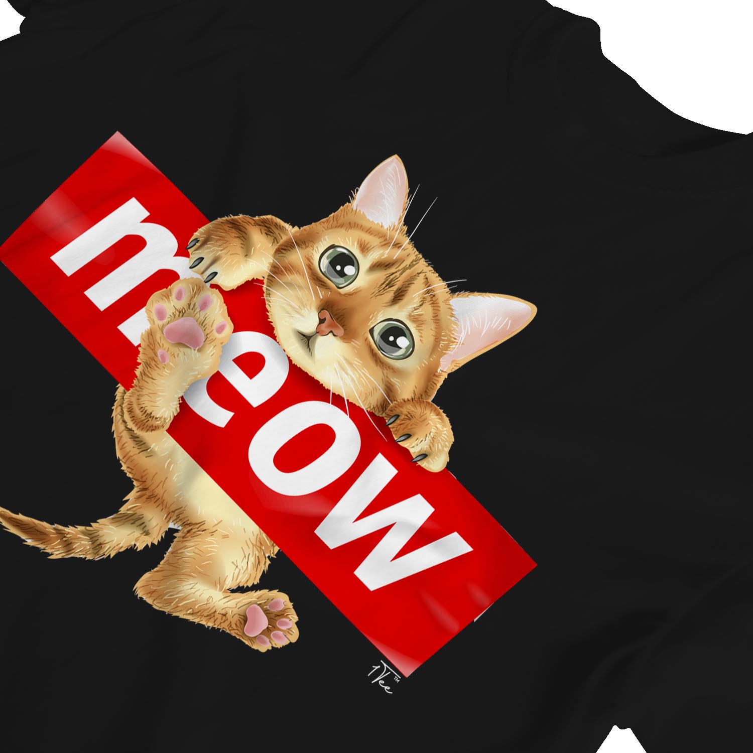 1Tee Womens Loose Fit Cat Meow T-Shirt - Picture 8 of 15