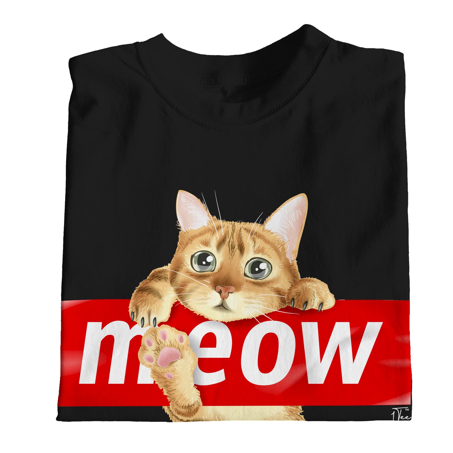 1Tee Womens Loose Fit Cat Meow T-Shirt - Picture 9 of 15