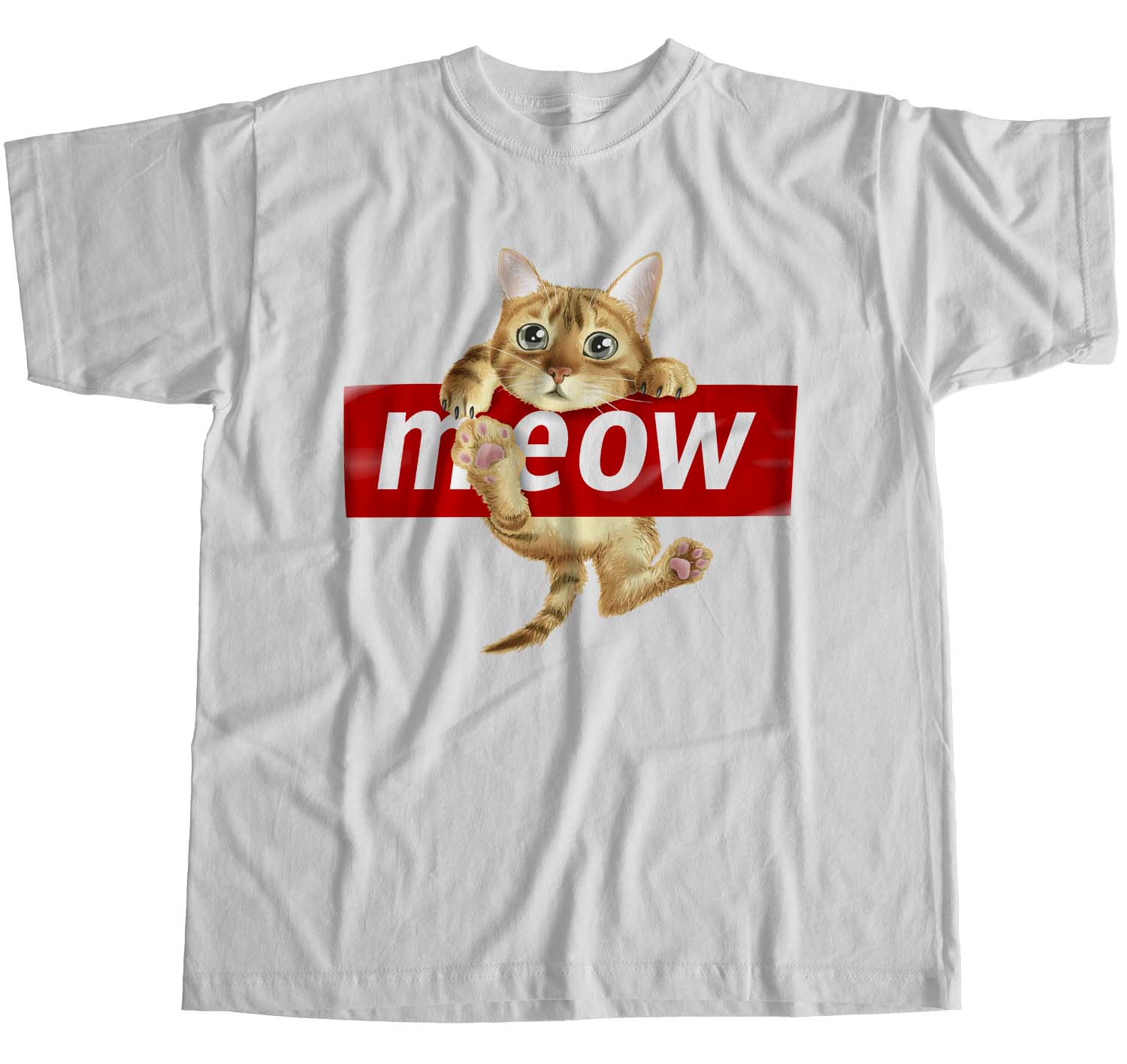 1Tee Womens Loose Fit Cat Meow T-Shirt - Picture 12 of 15