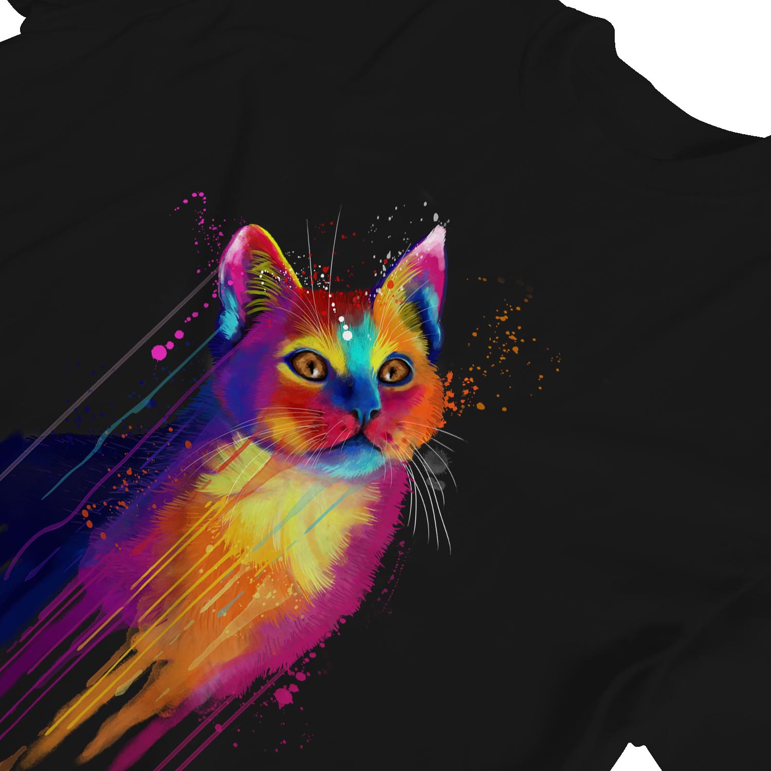 1Tee Damen T-Shirt Aquarell Abstrakt Katze - Bild 8 von 15