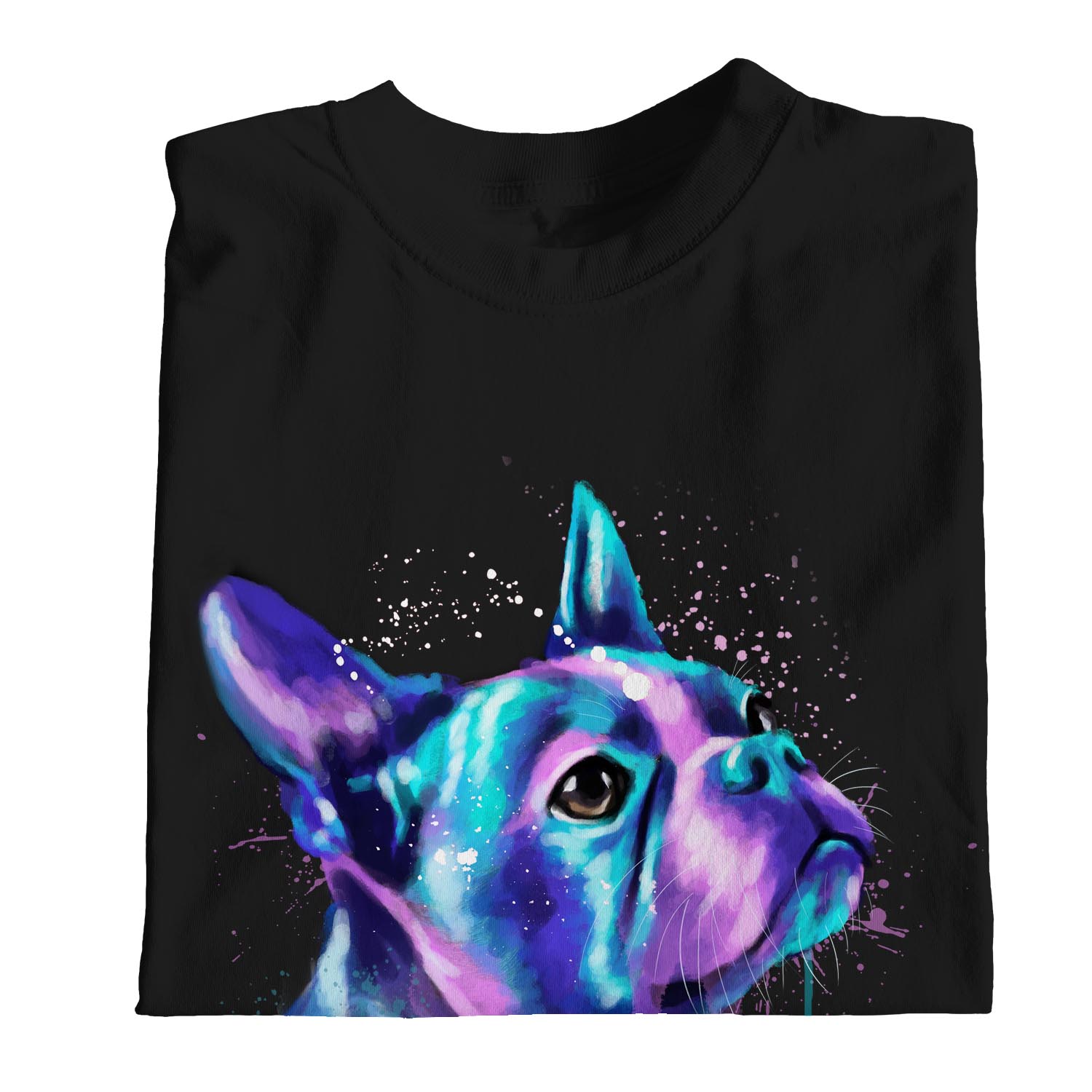 1Tee Womens Loose Fit Watercolour Abstract French Bulldog Dog  T-Shirt