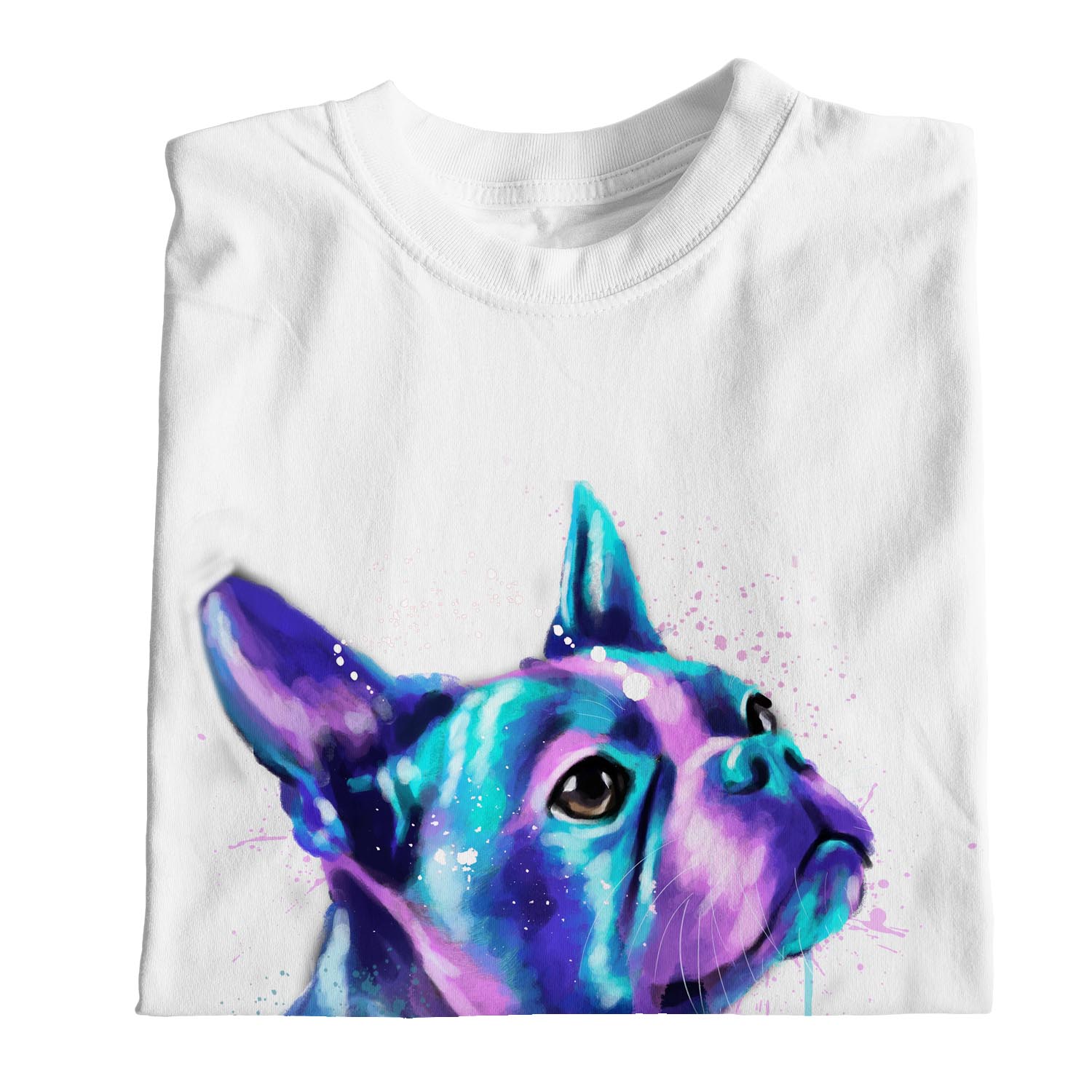 1Tee Womens Loose Fit Watercolour Abstract French Bulldog Dog  T-Shirt