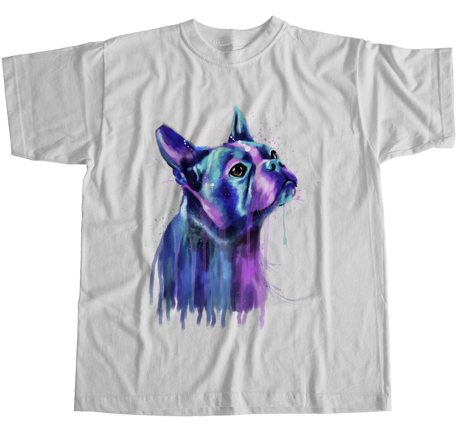 1Tee Womens Loose Fit Watercolour Abstract French Bulldog Dog  T-Shirt