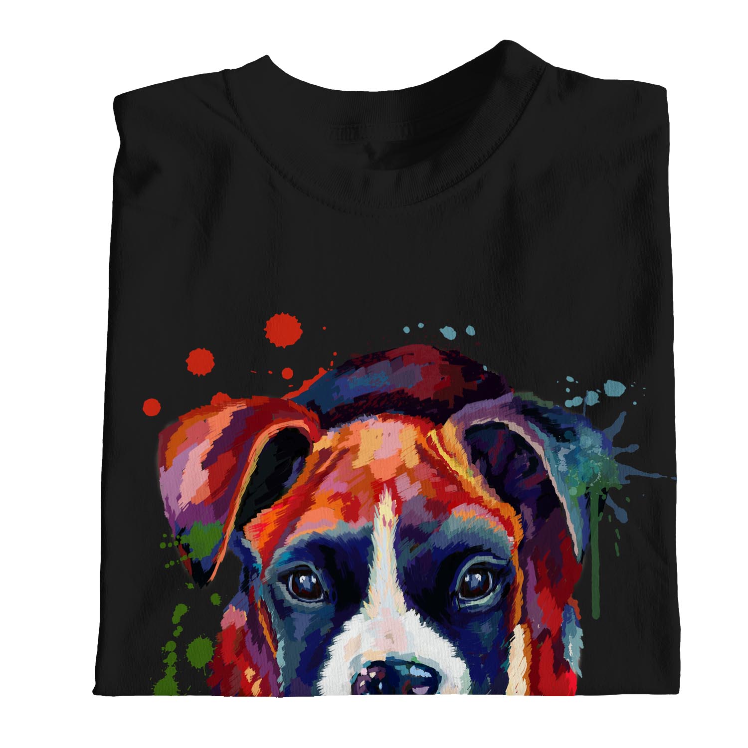 1Tee Womens Loose Fit Watercolour Abstract Puppy Bulldog Dog  T-Shirt