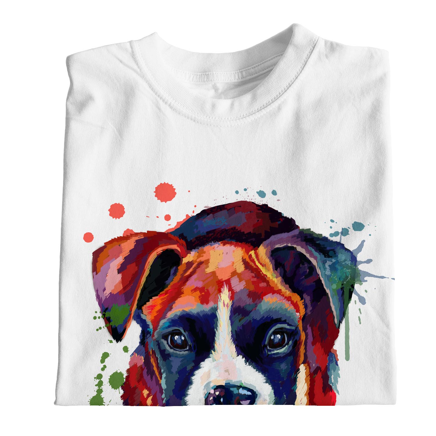 1Tee Womens Loose Fit Watercolour Abstract Puppy Bulldog Dog  T-Shirt