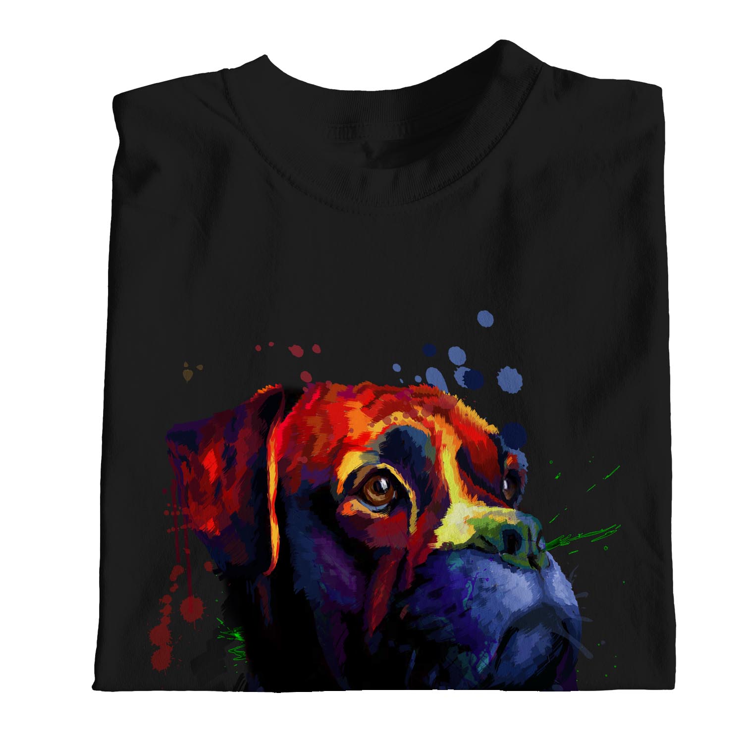 1Tee Womens Loose Fit Watercolour Splash Bulldog Dog T-Shirt