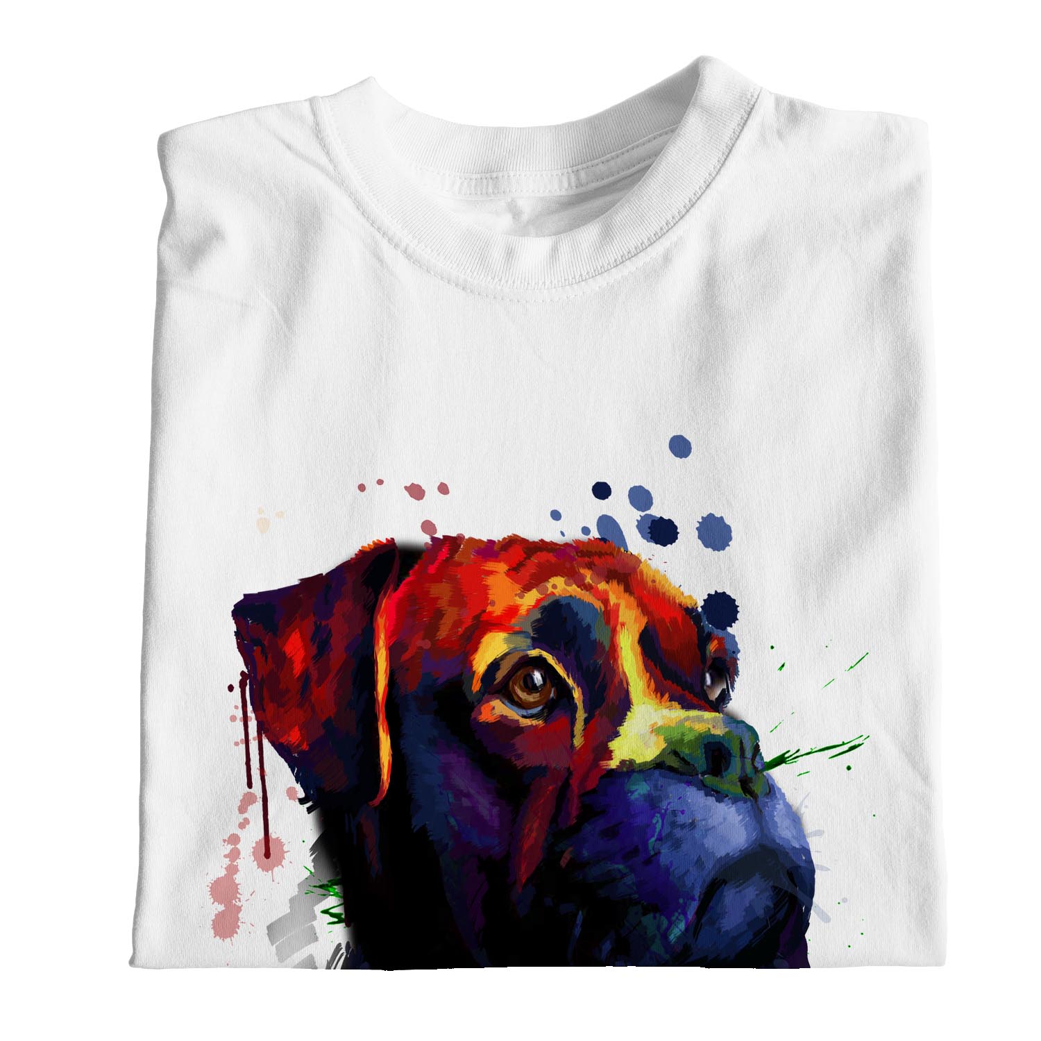 1Tee Womens Loose Fit Watercolour Splash Bulldog Dog T-Shirt