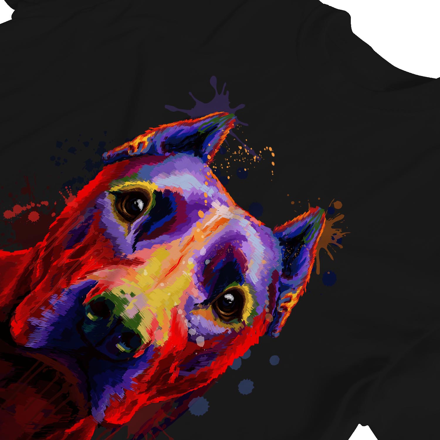 1Tee Damen Aquarell Splash Pit Bull Hund T-Shirt - Bild 8 von 15