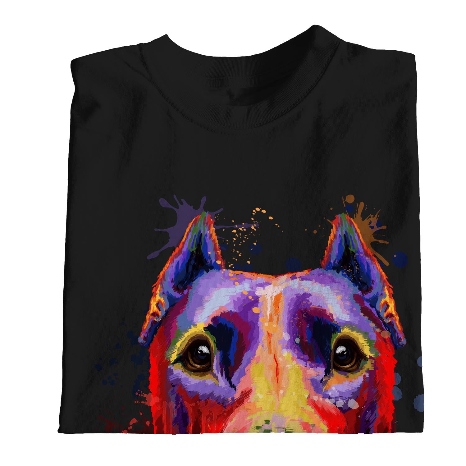 1Tee Damen Aquarell Splash Pit Bull Hund T-Shirt - Bild 9 von 15