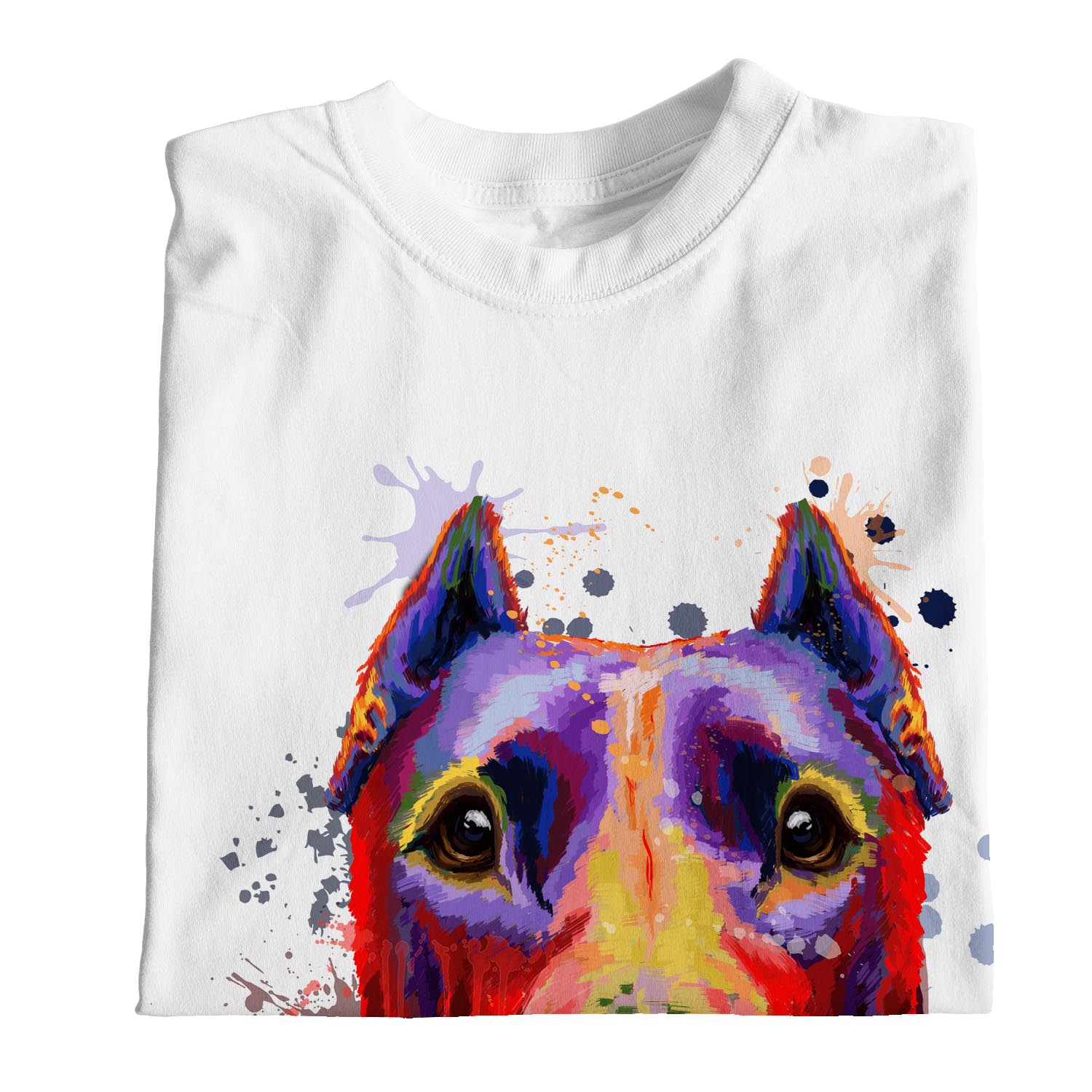1Tee Damen Aquarell Splash Pit Bull Hund T-Shirt - Bild 14 von 15