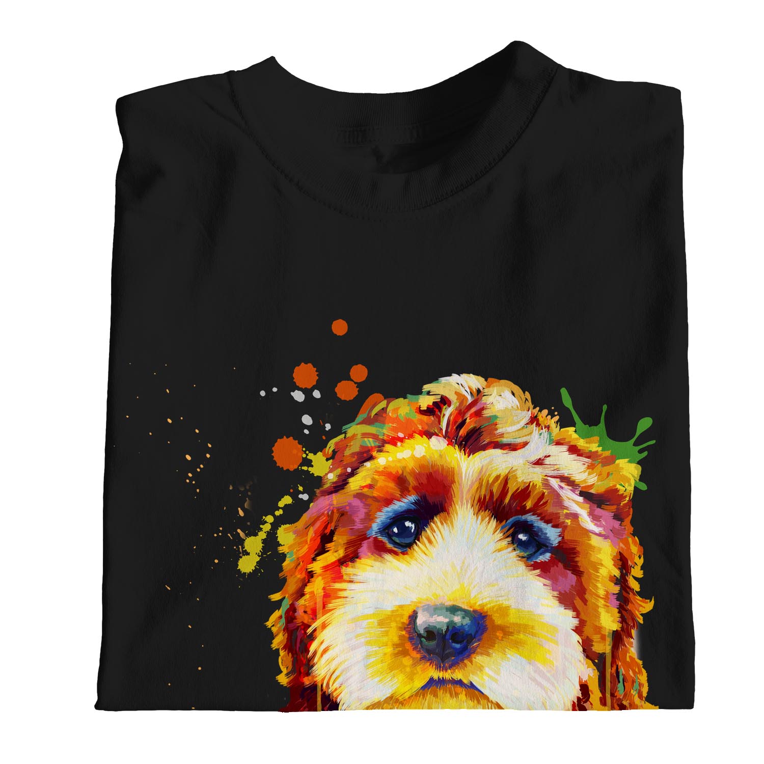 1Tee Womens Loose Fit Watercolour Splash Cockapoo Dog T-Shirt