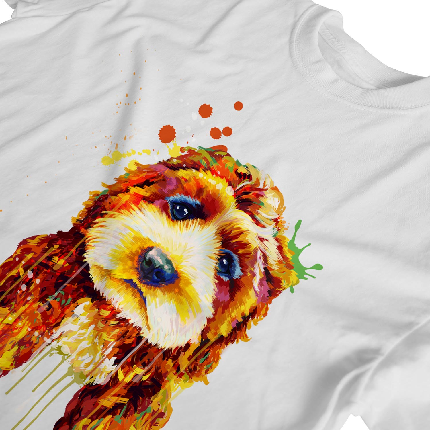 1Tee Womens Loose Fit Watercolour Splash Cockapoo Dog T-Shirt