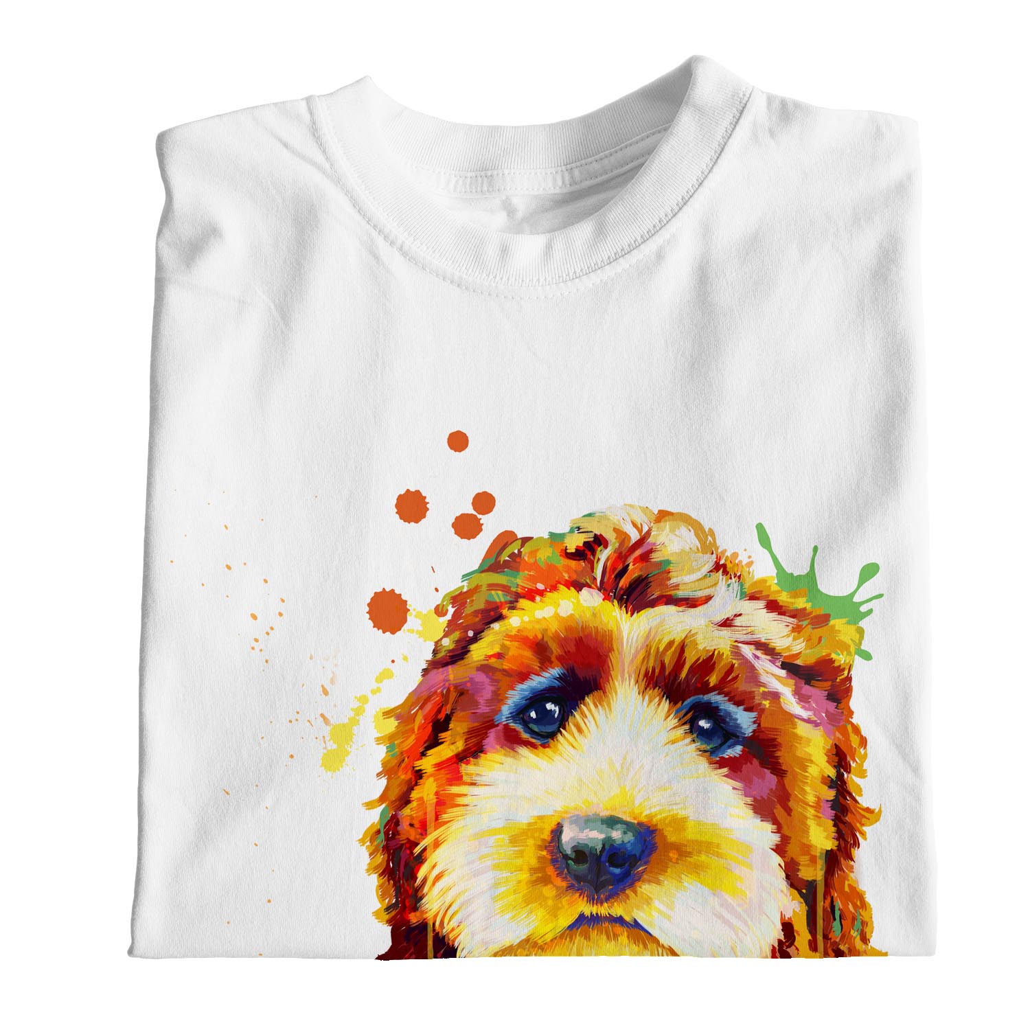 1Tee Womens Loose Fit Watercolour Splash Cockapoo Dog T-Shirt