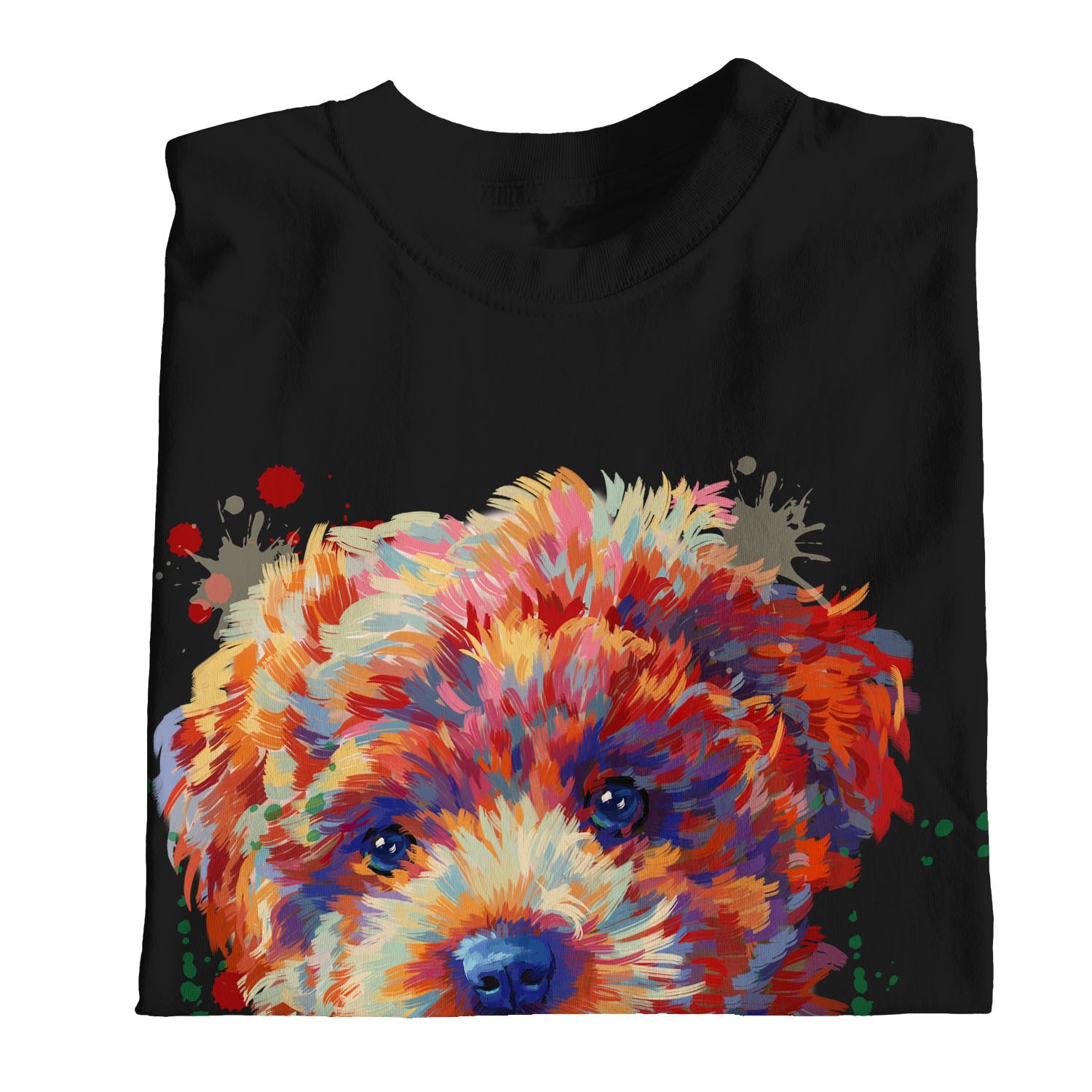 1Tee Womens Loose Fit Painted Abstract Puppy Dog  T-Shirt