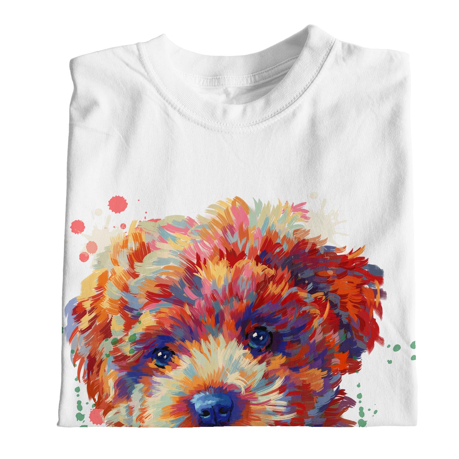 1Tee Womens Loose Fit Painted Abstract Puppy Dog  T-Shirt