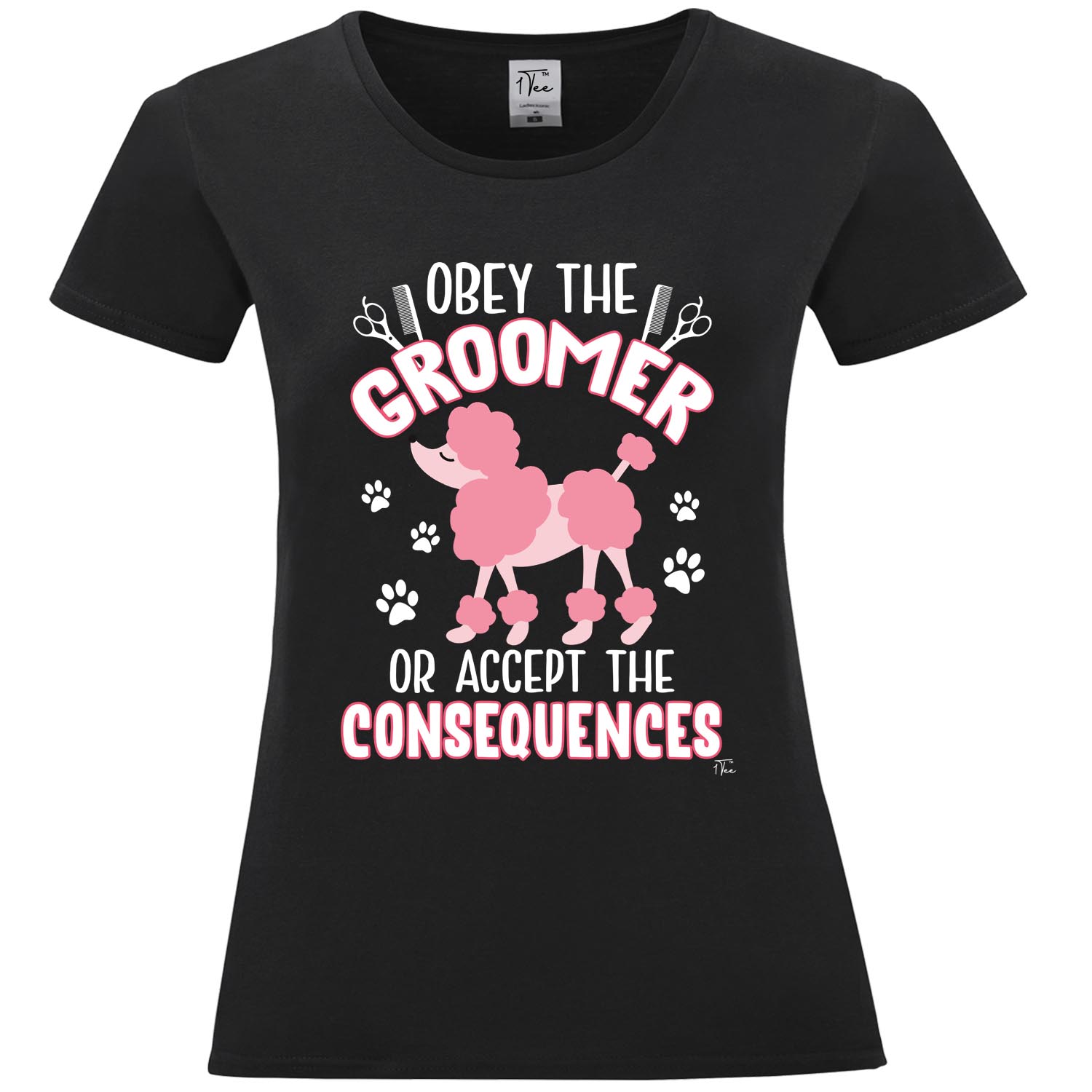 1Tee Damen Obey The Dog Groomer T-Shirt - Bild 7 von 15