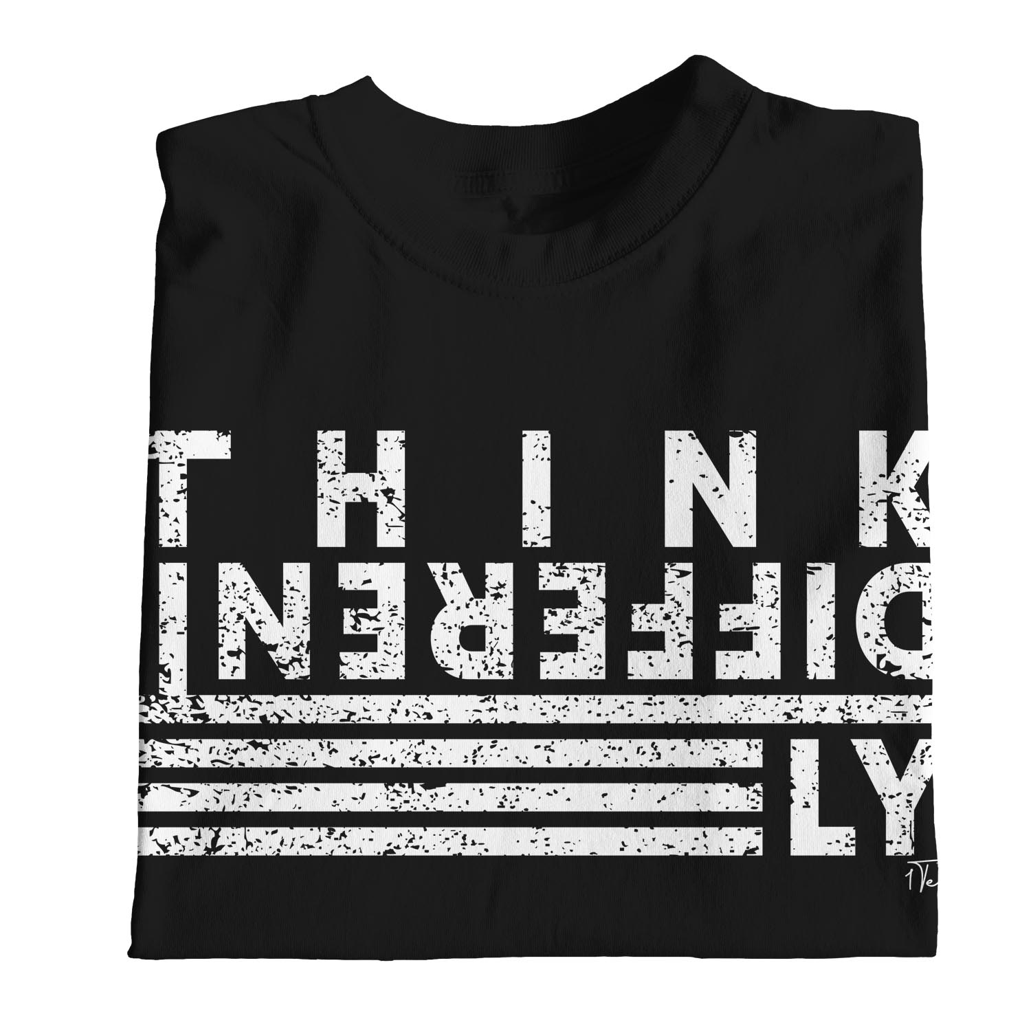 1Tee Womens Loose Fit Think Differtly Slogan T-Shirt