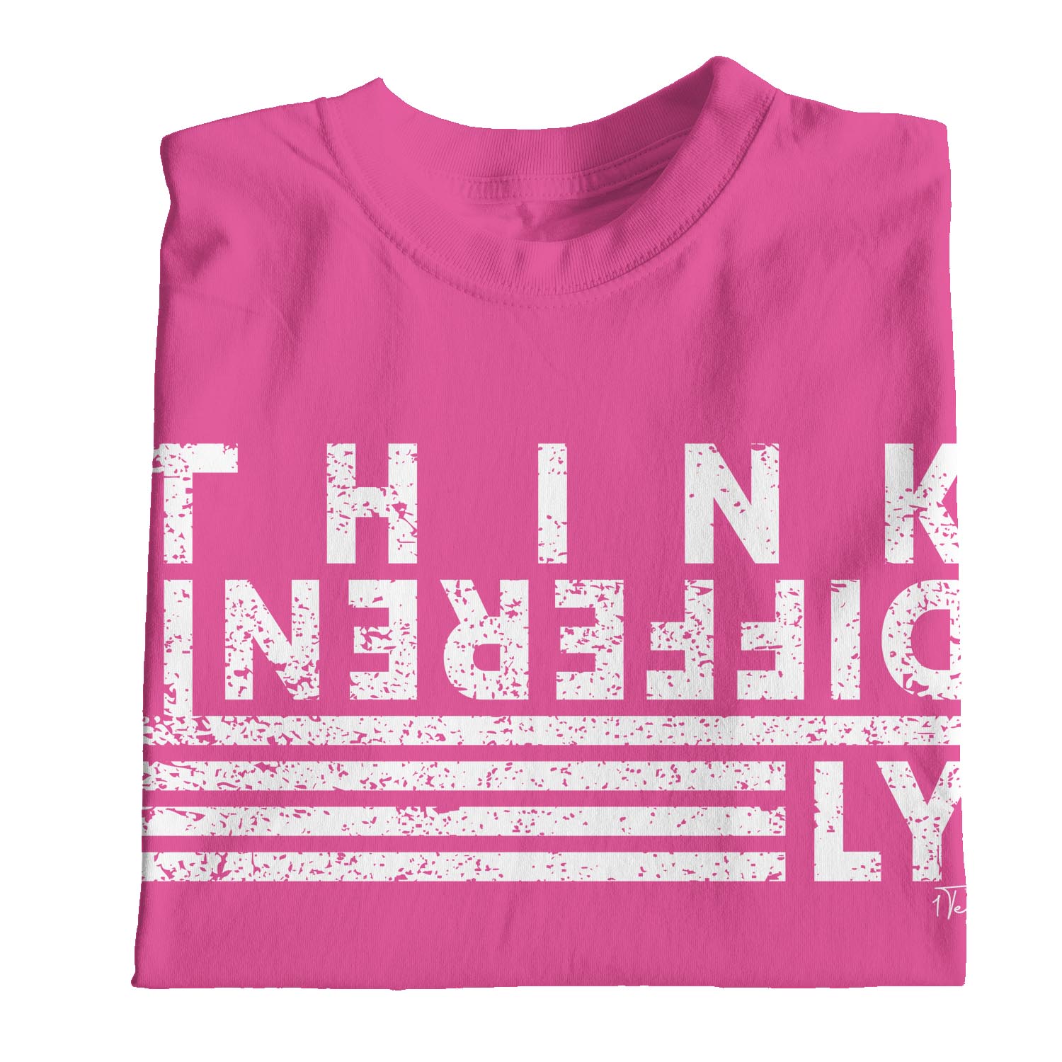 1Tee Womens Loose Fit Think Differtly Slogan T-Shirt