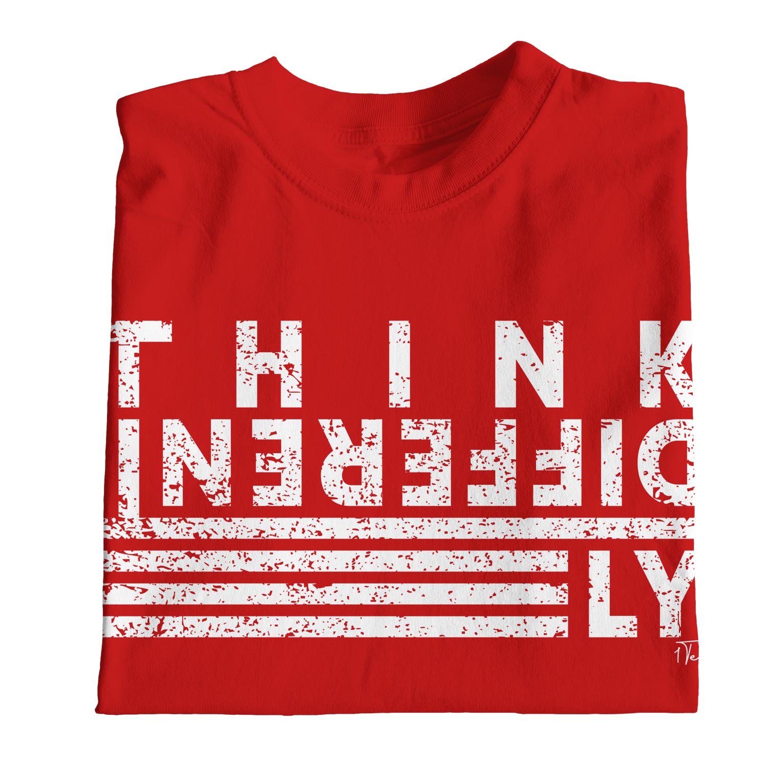 1Tee Womens Loose Fit Think Differtly Slogan T-Shirt