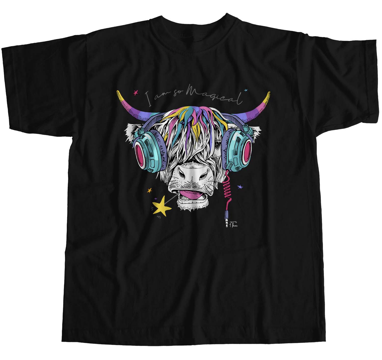1Tee Damen T-Shirt Loose Fit I am so Magical Highland Cattle Unicorn - Bild 7 von 15