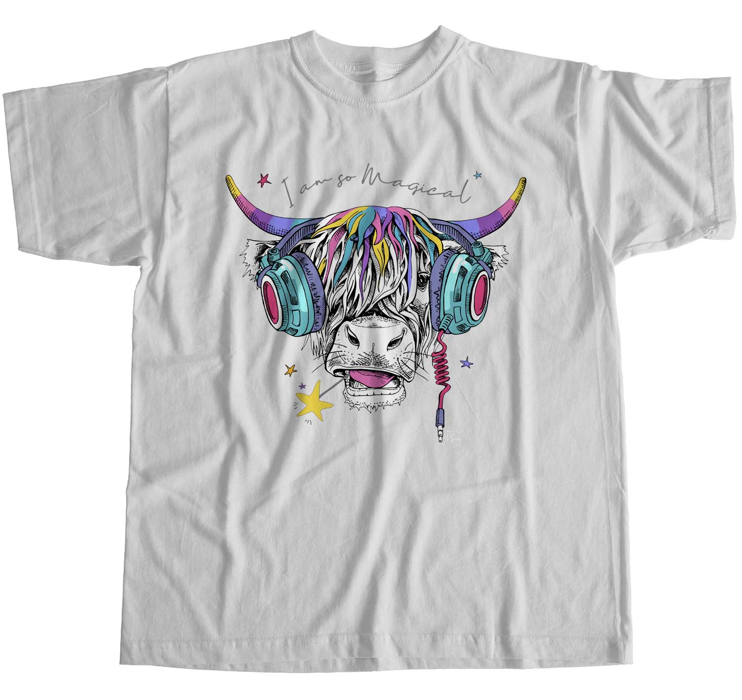 1Tee Damen T-Shirt Loose Fit I am so Magical Highland Cattle Unicorn - Bild 12 von 15