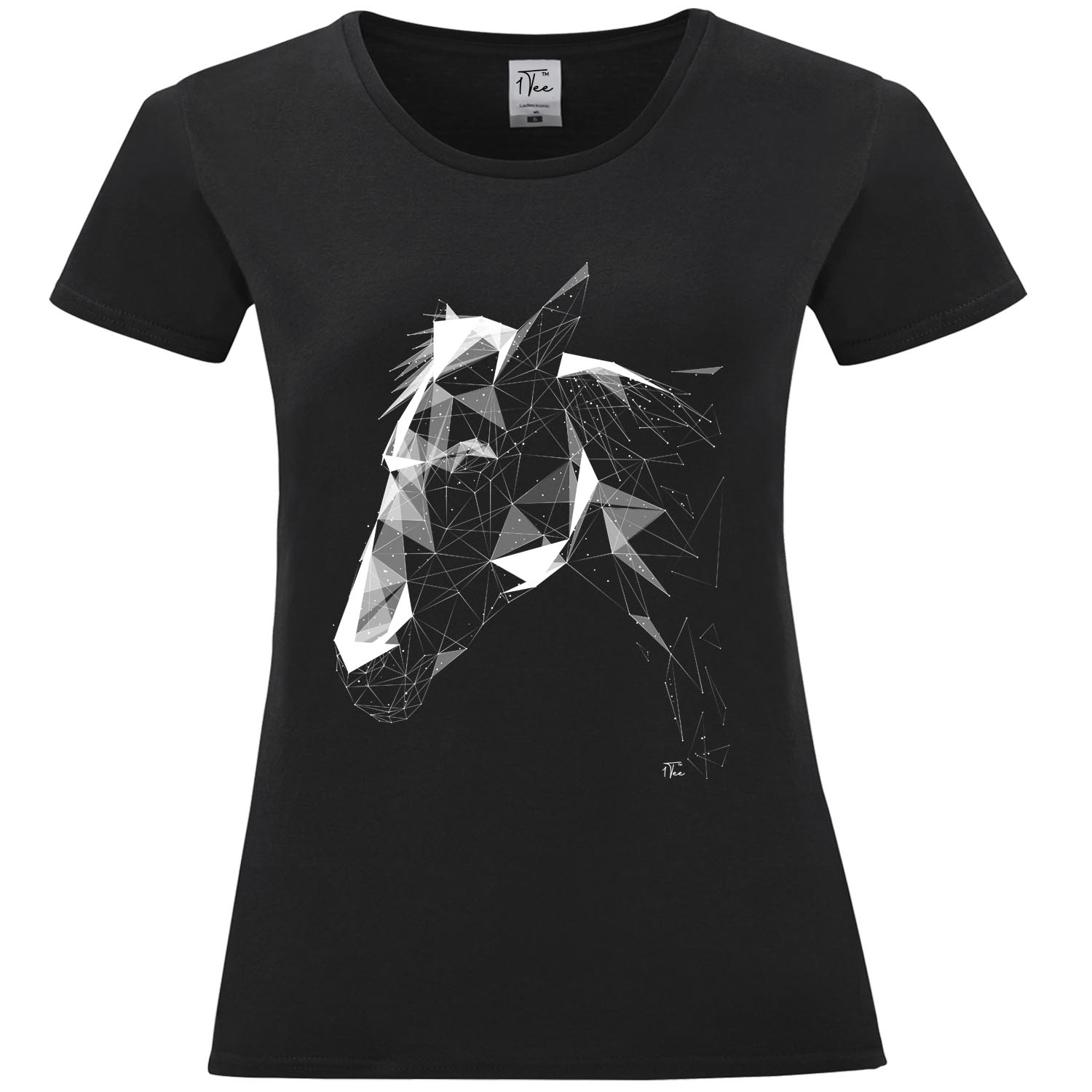 1Tee Womens Origami Abstract Horse T-Shirt - Picture 7 of 20