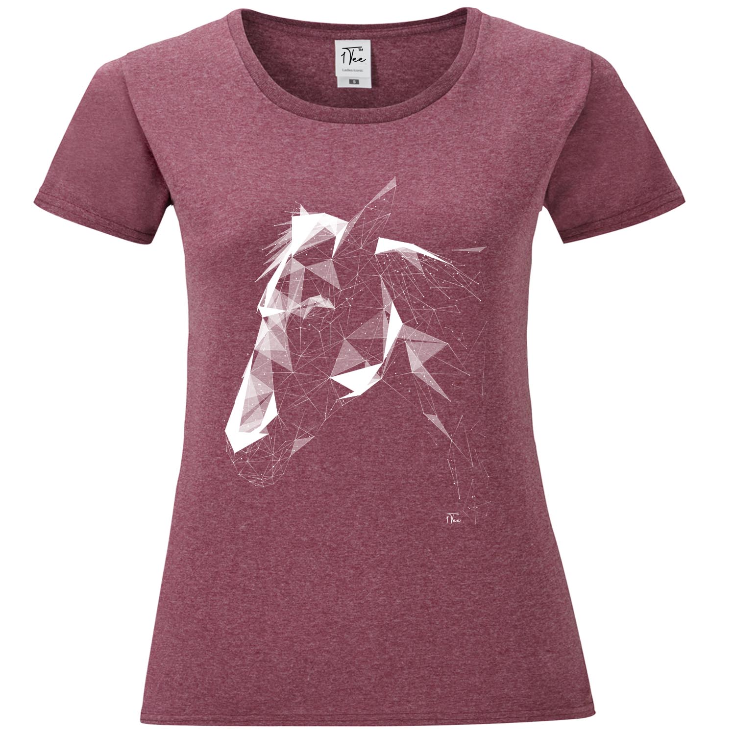 1Tee Womens Origami Abstract Horse T-Shirt - Picture 12 of 20
