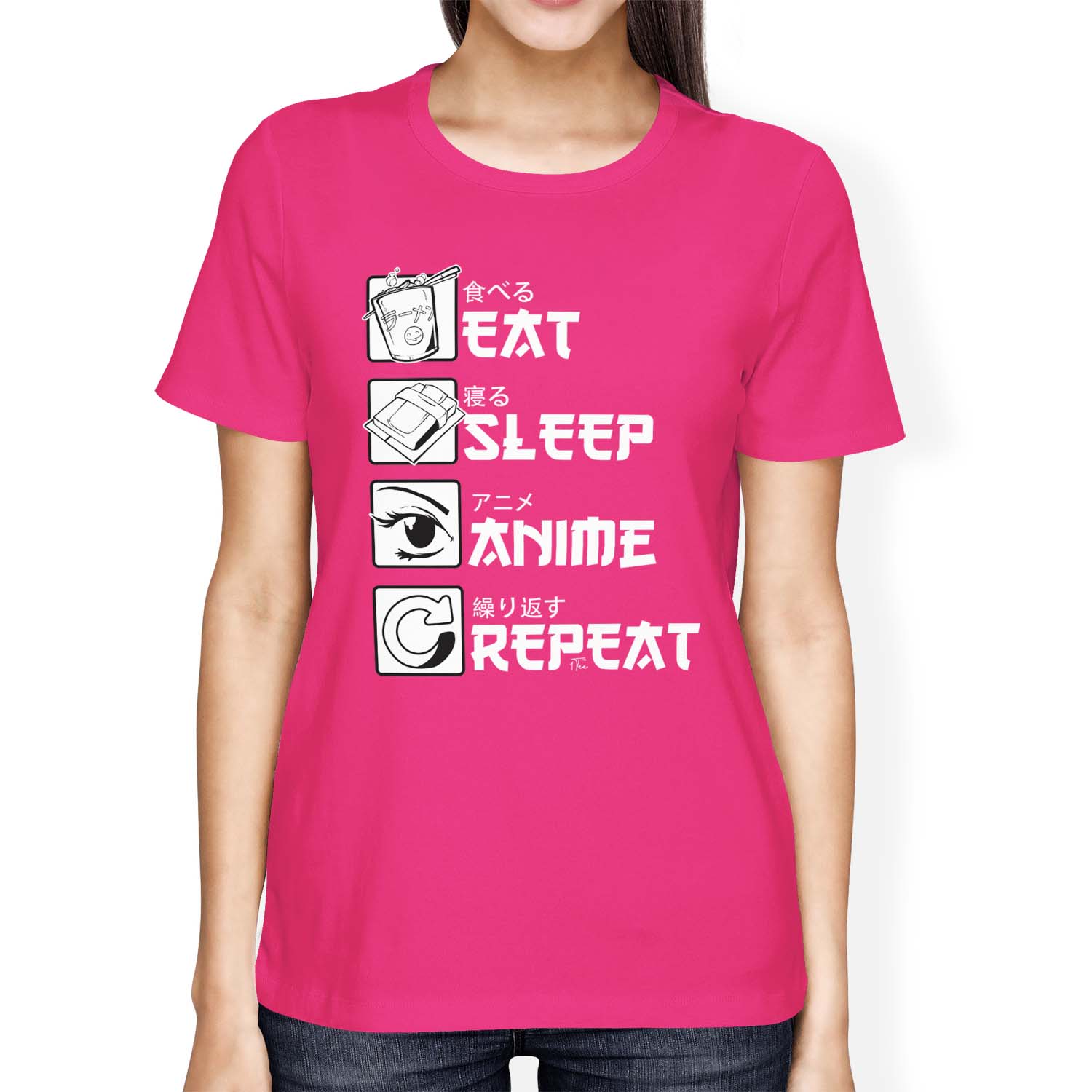 1Tee Womens Loose Fit Eat,Sleep,Anime, Repeat T-Shirt - Bild 11 von 15