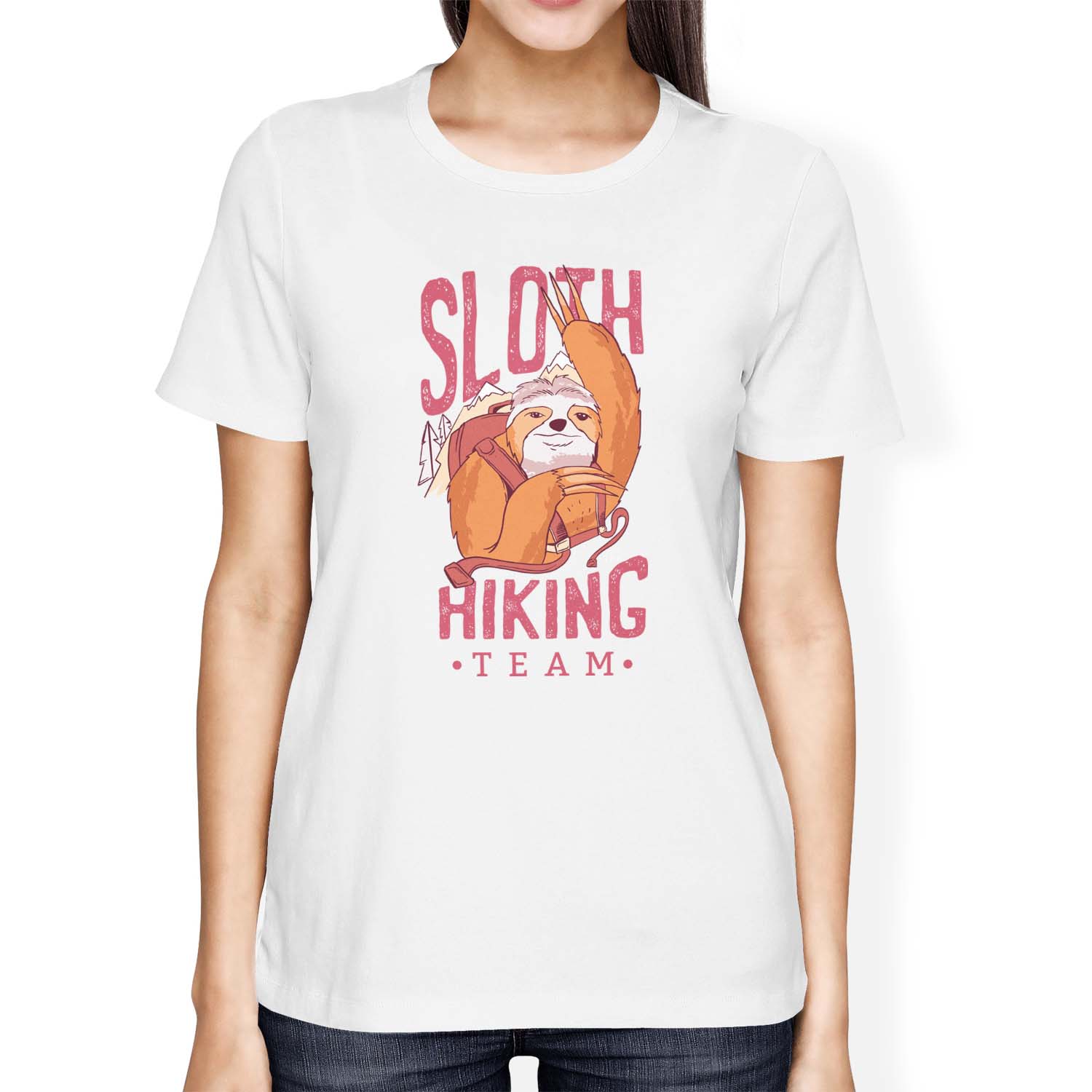 1Tee Damen Loose Fit Faultier Wandern Team T-Shirt - Bild 11 von 15